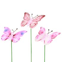 kohteita Perhonen koristetulppa puu pinkki pinkki 8x5,5cm 18 kpl