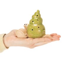 kohteita Keraaminen koriste-etana LED-valaistuksella. Hauska pöytäkoriste kotiin ja parvekkeelle. 12 cm, 2 kpl.