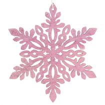 Lumihiutale puu 8-12cm vaaleanpunainen / valkoinen 12kpl.