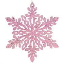 Lumihiutalepuu 8-12cm pinkki/valkoinen 12kpl.