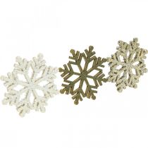 Lumihiutaleluonto, valkoinen kiille sekoitus Ø4cm 72p