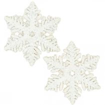 Lumihiutaleet puu 4cm valkoinen kiille 72kpl