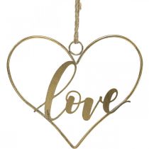 Kirjaimet Love heart deco metalli kultaa ripustettava 27cm