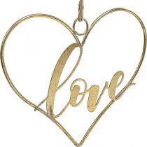 Kirjaimet Love heart deco metalli kultaa ripustettava 27cm