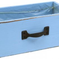 kohteita Kasvilaatikko puinen vaaleansininen nuhjuinen tyylikäs kasvilaatikko 25×13×8cm