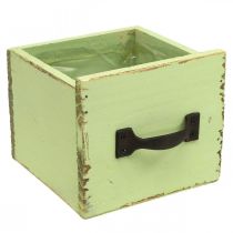 kohteita Istutuslaatikko vaaleanvihreä shabby chic 12,5×12,5×10 cm