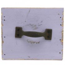 kohteita Laatikko Shabby Chic Deco Puinen Purppura Spring Deco 12,5 × 12,5 × 10 cm