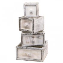 kohteita Planter puinen laatikko antiikki look cream 24/20/16/12cm 4 kpl setti