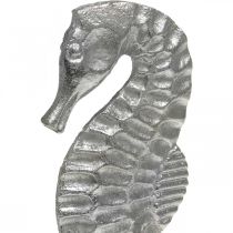 Merihevonen paikoilleen, merikoristeet metallia, meriveistos hopeaa, luonnonvärit H22cm