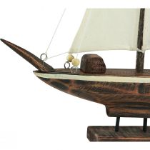 kohteita Purjevene koristelu laiva männyn ruskea 32×5×41cm