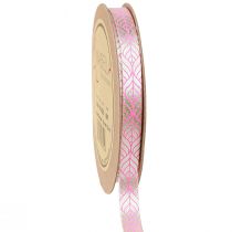 kohteita Silkkinauha lehtiä lahjanauha beige pinkki 10mm 20m