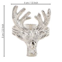 kohteita Lautasliinarenkaat hopeanväriset peurat metalliset lautasliinatelineet Ø4cm 4 kpl