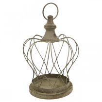 Shabby Chic Deco Crown Rustiikkinen metallikruunu ripustukseen H27cm