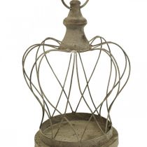 Shabby Chic Deco Crown Rustiikkinen metallikruunu ripustukseen H27cm
