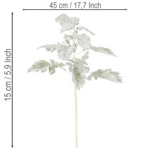 kohteita Keinotekoinen Senecio-oksa, hopeanhohtoinen lehti, monimutkaisesti muotoiltu, 45 cm, 3 kpl