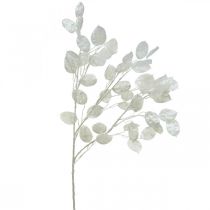 Deco Branch Silver Leaf White Lunaria Branch keinotekoinen oksa 70cm