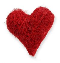 Sisal sydämet 5-6 cm punainen 24kpl