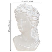 kohteita Veistos naisten rintakuva valettu kivi istutuskone harmaa antiikki 15×14×25cm