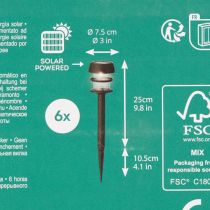 kohteita Aurinkokäyttöiset puutarhavalot maahan kiinnitettävällä piikkillä, ulkovalaisimet puutarhapoluille, 35 cm, 6 kpl