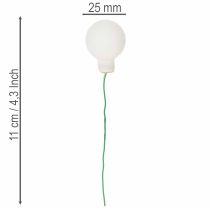 kohteita Peilaavat marjaiset minilasipallot langassa, valkoiset, 25 mm, 140 kpl
