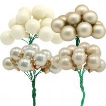 kohteita Mini joulupallokerma, beige peilimarjat Ø20mm 140 kpl