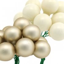 kohteita Mini joulupallokerma, beige peilimarjat Ø20mm 140 kpl