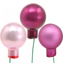 kohteita Mini Joulupallo Vaaleanpunainen Lasi Peili Marjat Marjat Ø20mm 140 kpl