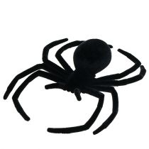 Hämähäkki musta 16cm flokkittu