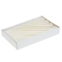 kohteita Yksiväriset kermanväriset kynttilät, 34 mm x 240 mm, 4 kpl