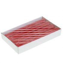 kohteita Yksiväriset punaiset kartiokynttilät, 34 mm x 240 mm, 4 kpl