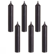 kohteita Kartiokynttilät lyhyet pienet kynttilät mustat 110mm Ø21mm 6 kpl nippu