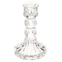 kohteita Läpinäkyvä kynttilänjalka, klassinen muotoilu, pöytäkoriste, 12 cm, 2 kpl