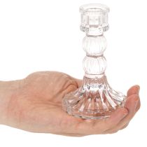 kohteita Läpinäkyvä kynttilänjalka, klassinen muotoilu, pöytäkoriste, 12 cm, 2 kpl