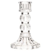 kohteita Läpinäkyvä kynttilänjalka, klassinen muotoilu, pöytäkoriste, 12 cm, 2 kpl