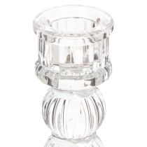 kohteita Läpinäkyvä kynttilänjalka, klassinen muotoilu, pöytäkoriste, 12 cm, 2 kpl