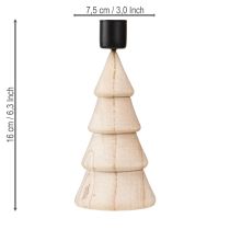 kohteita Puinen kynttilänjalka, joulukuusikoriste, luonnonvärinen, korkeus 16 cm, 2 kpl