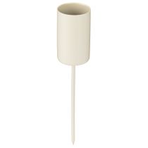 kohteita Metallinen kynttilänjalka varressa, beige, korkeus 11 cm, 4 kpl