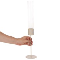 kohteita Kynttilänjalka lasisylinterillä ja metallijalustalla 50 cm