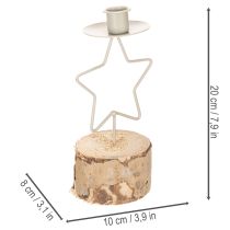 kohteita Tähdenmuotoinen kynttilänjalka puisella jalustalla 20 cm kynttilään