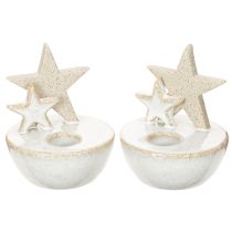 kohteita Keraamiset tähtikynttilänjalat, joulukoriste, 11 cm, 2 kpl