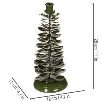 kohteita Kynttilänjalka joulukuusi vihreä metallinen koriste 28cm
