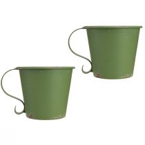 kohteita Tikkukynttilänjalka vintage kuppi metallinvihreä Ø7cm K6cm 2kpl