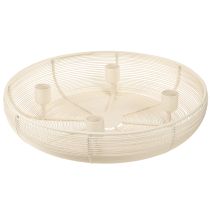 kohteita Kynttilänjalka neljälle kynttilälle, kynttiläkuppi, kermanvärinen Ø29cm