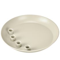kohteita Kartiokynttilänjalka neljälle kynttilälle, kynttiläkuppi, harmaa metalli, Ø30cm