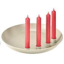 kohteita Kartiokynttilänjalka neljälle kynttilälle, kynttiläkuppi, harmaa metalli, Ø30cm