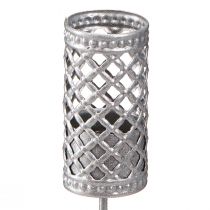kohteita Kynttilänjalat tikulla, hopeanharmaat, Ø22 mm, korkeus 10 cm, 4 kpl