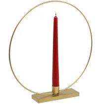 Koristeellinen rengasmetallikynttilänjalka Deco Loop Golden Ø30cm