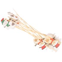 kohteita Puiset lumiukkokepit kukkakoristeisiin, joulu, 31 cm, 12 kpl