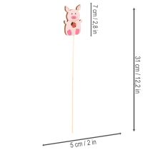 kohteita Koristeellinen porsaankukkakoriste, puuta, 31 cm, 16 palaa