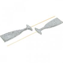 kohteita Uudenvuodenaaton koristelu samppanjalasi hopea kukkatulpat 9cm 18 kpl